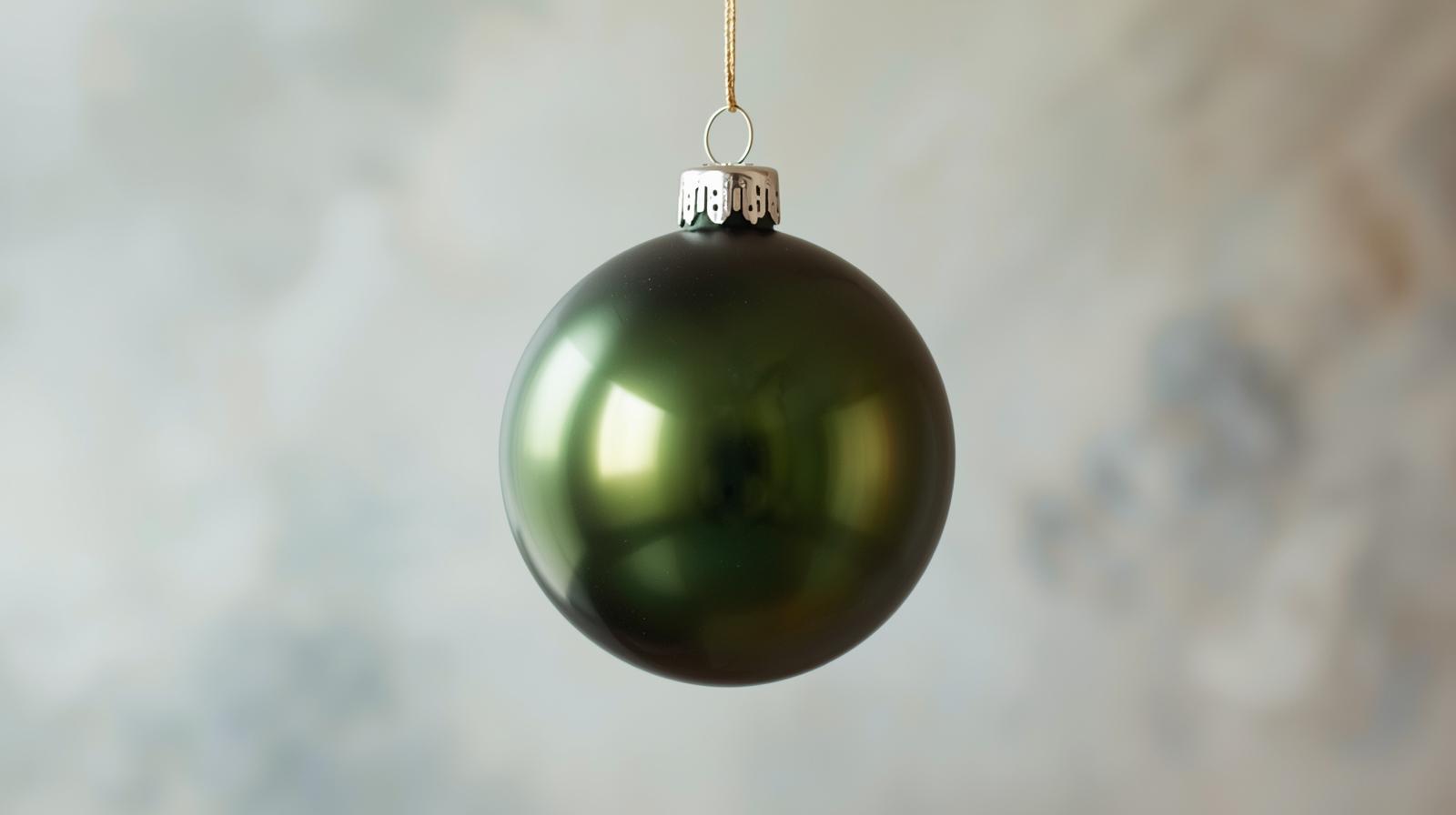 Sfera natalizia color verde muschio lucida